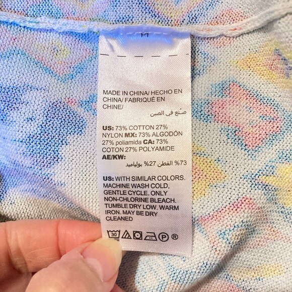 Chico's Lightweight Knit Tank Top, Size 1 (Medium), Multicolor Ikat Print, NEW - Picture 8 of 10